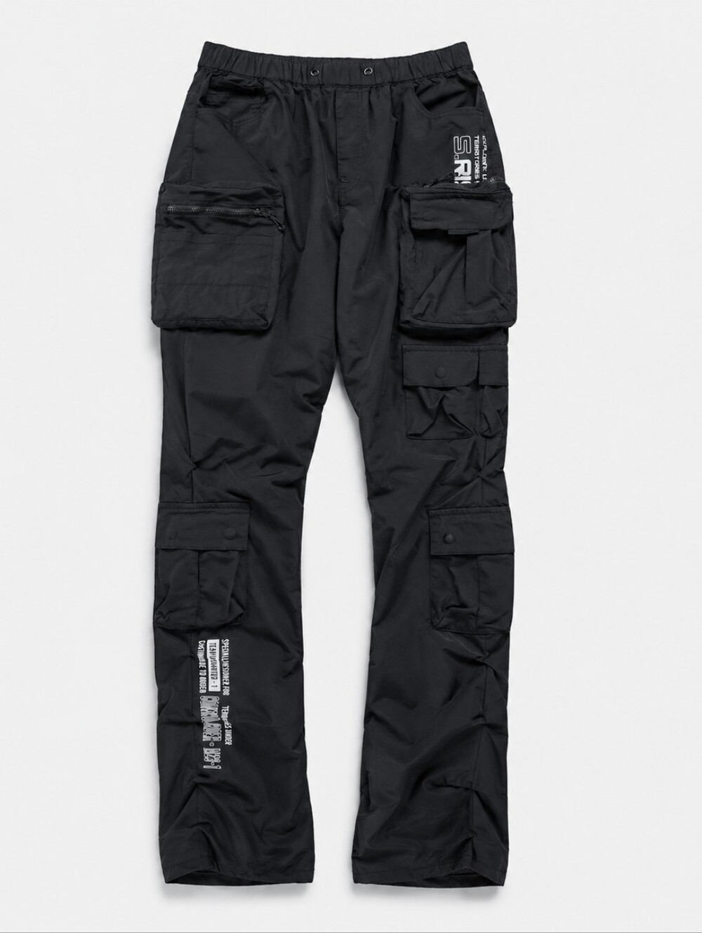 Smoke Rise Cargo Pants Men’s Large Black Techwear Tactical Utility Nylon Streetw